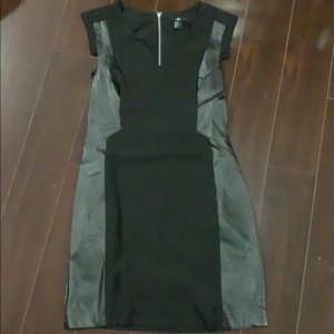 Black dress with faux leather sides